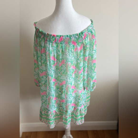 Lily Pulitzer Maribeth Cover Up in Botanical Green Just Wing It - Picture 9 of 11